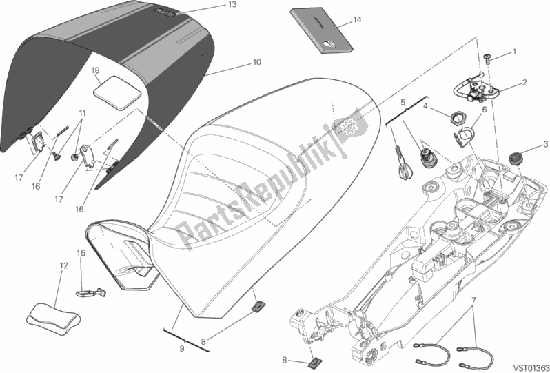Todas las partes para Asiento de Ducati Diavel Carbon FL USA 1200 2015